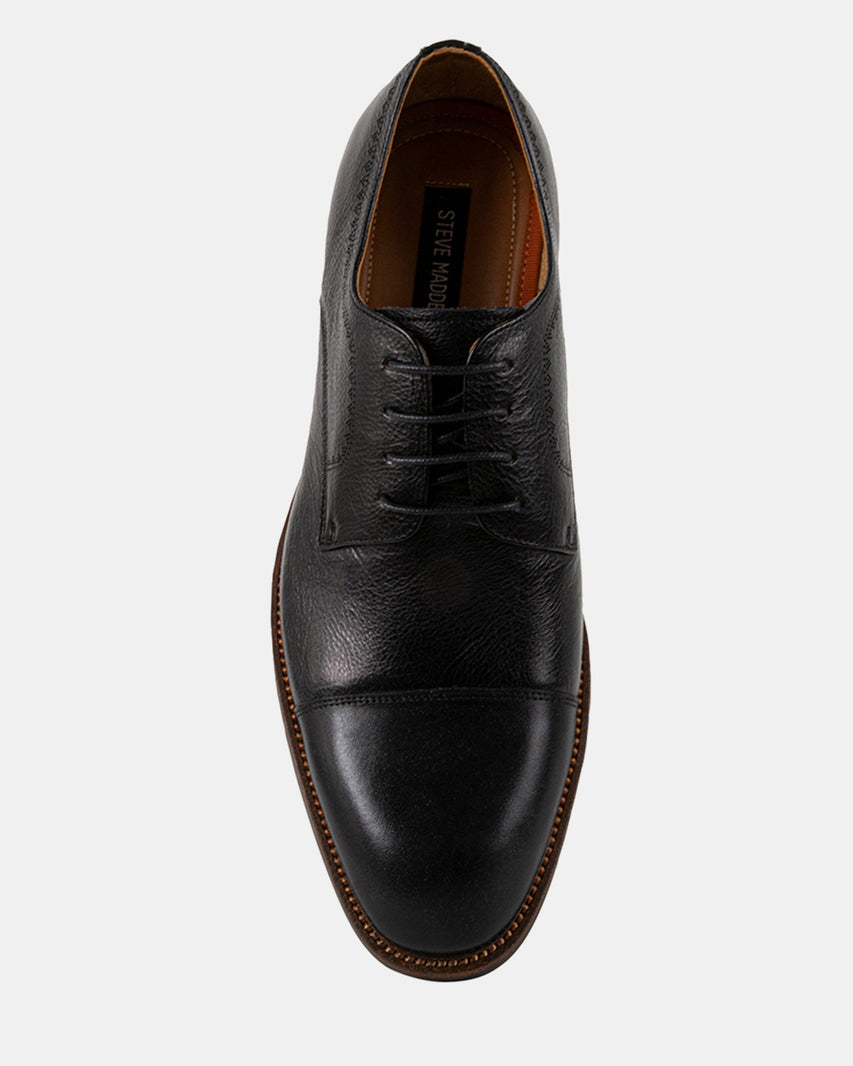 NELIGAN BLACK LEATHER - Men's Shoes - Steve Madden Canada