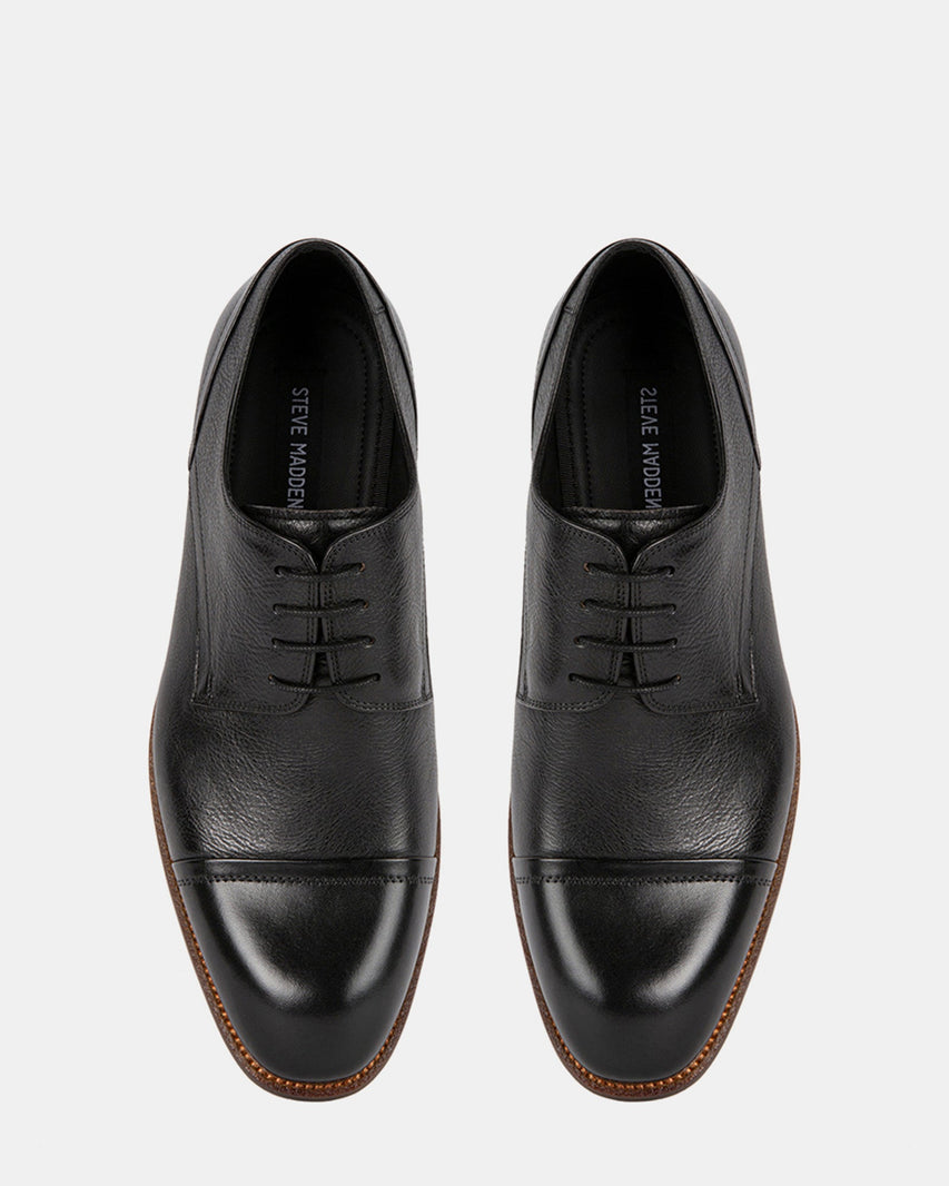 NORVERTT BLACK LEATHER - Men's Shoes - Steve Madden Canada