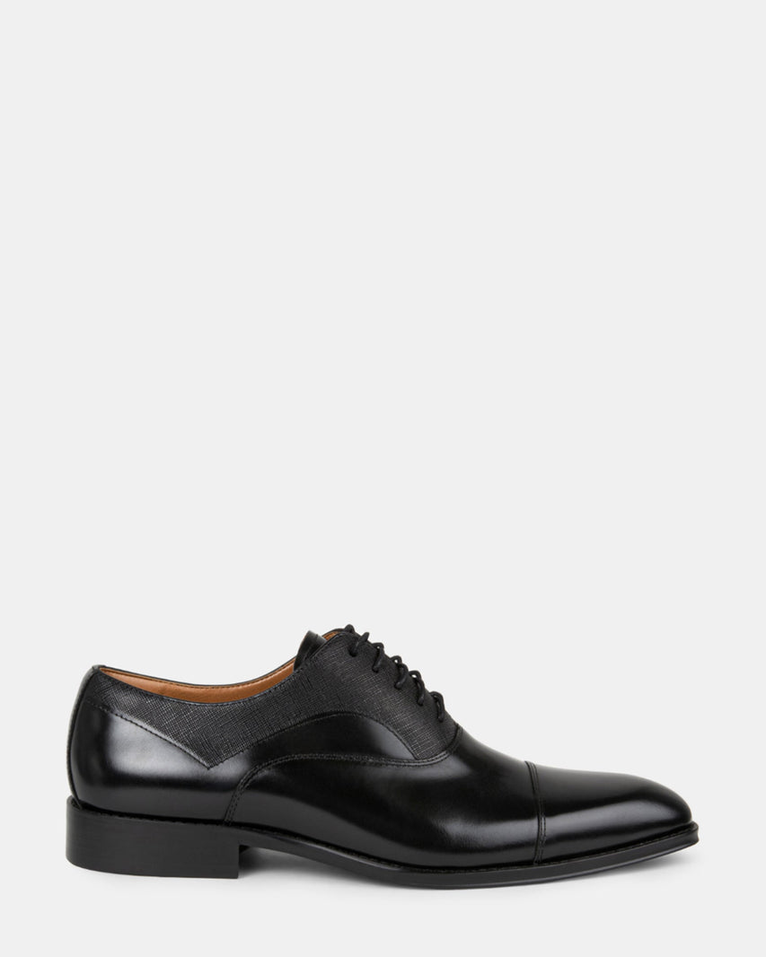PLAKARD BLACK LEATHER - Men's Shoes - Steve Madden Canada