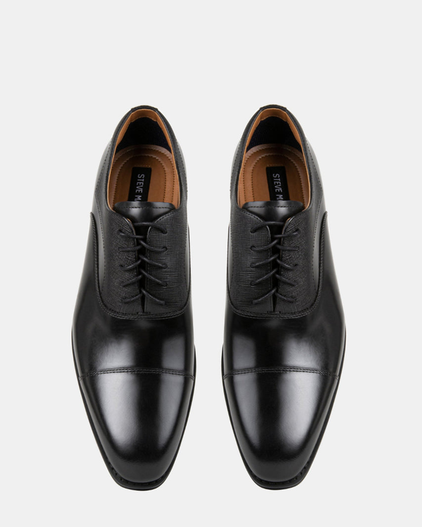 PLAKARD BLACK LEATHER - Men's Shoes - Steve Madden Canada