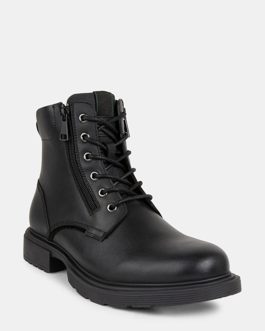 QUARTZ BLACK LEATHER - Men's Shoes - Steve Madden Canada
