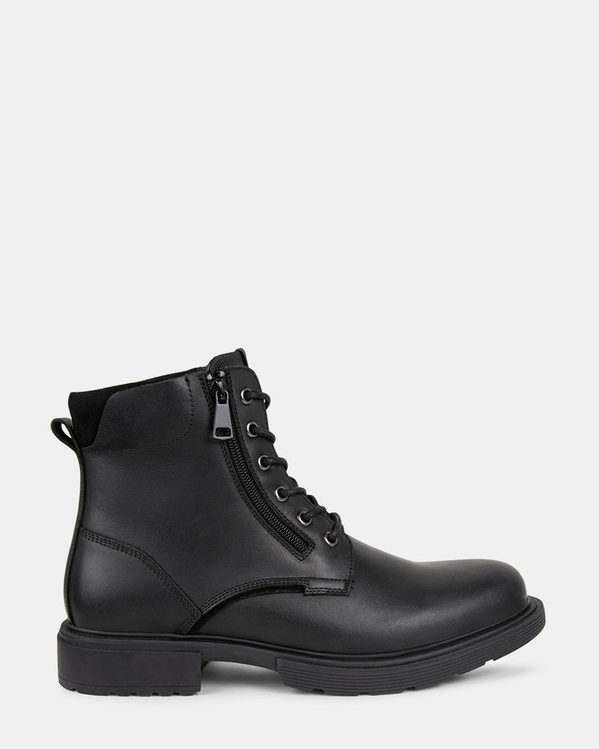 QUARTZ BLACK LEATHER - Men's Shoes - Steve Madden Canada