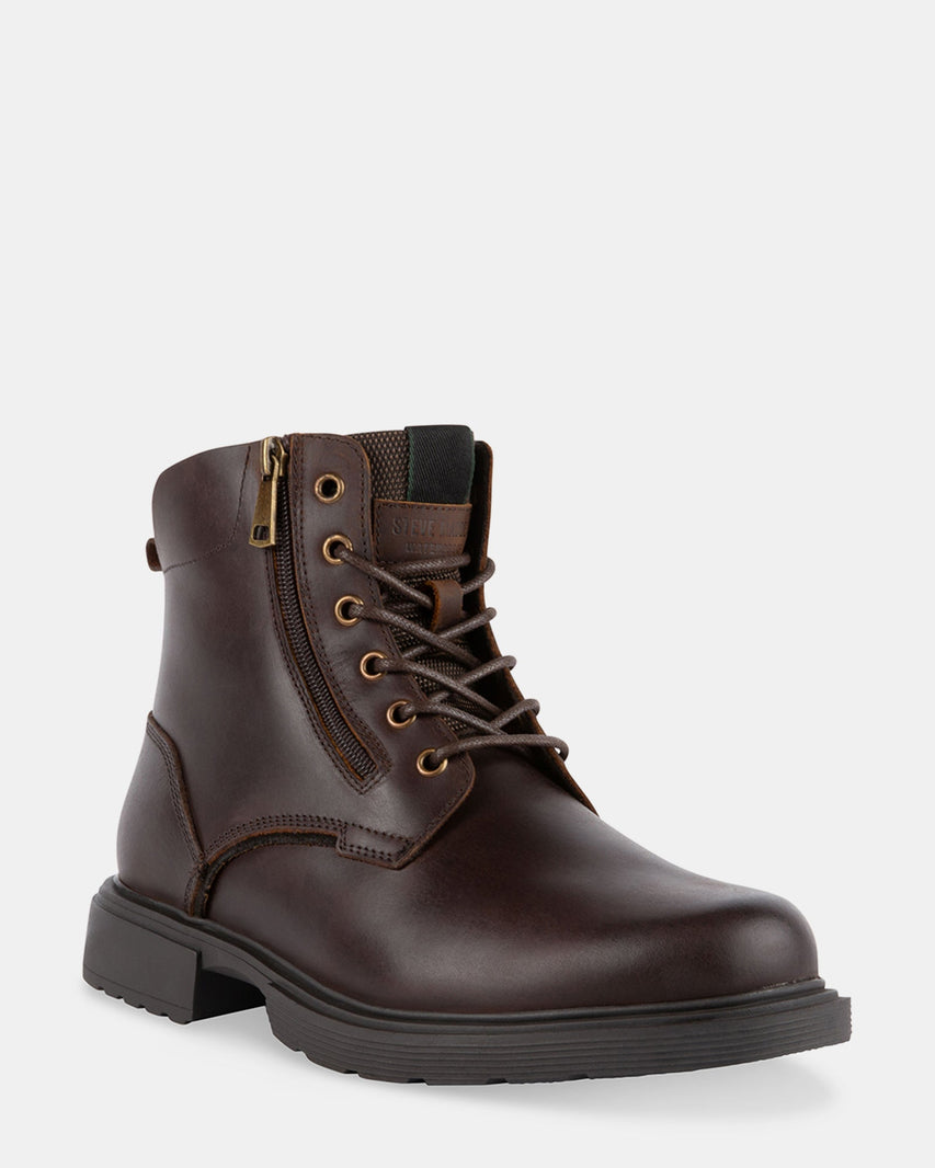 QUARTZ BROWN LEATHER - Men's Shoes - Steve Madden Canada