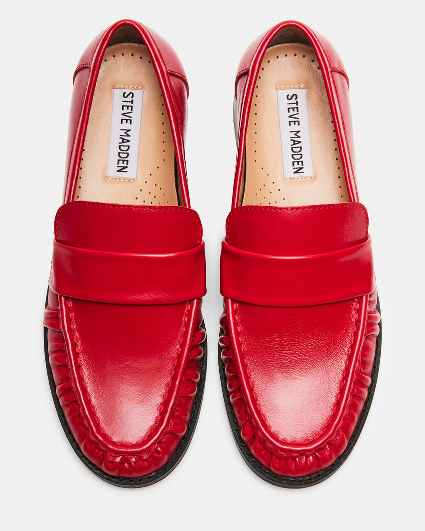 RIDLEY RED LEATHER - Women's Shoes - Steve Madden Canada