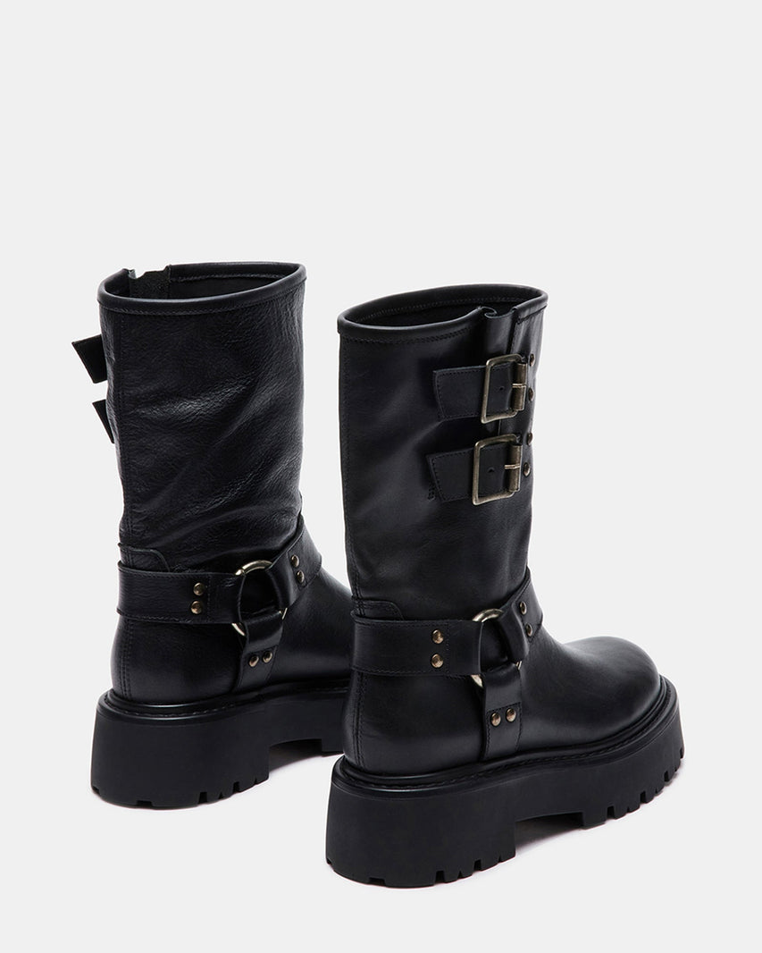 REIKA BLACK LEATHER - Women's Shoes - Steve Madden Canada