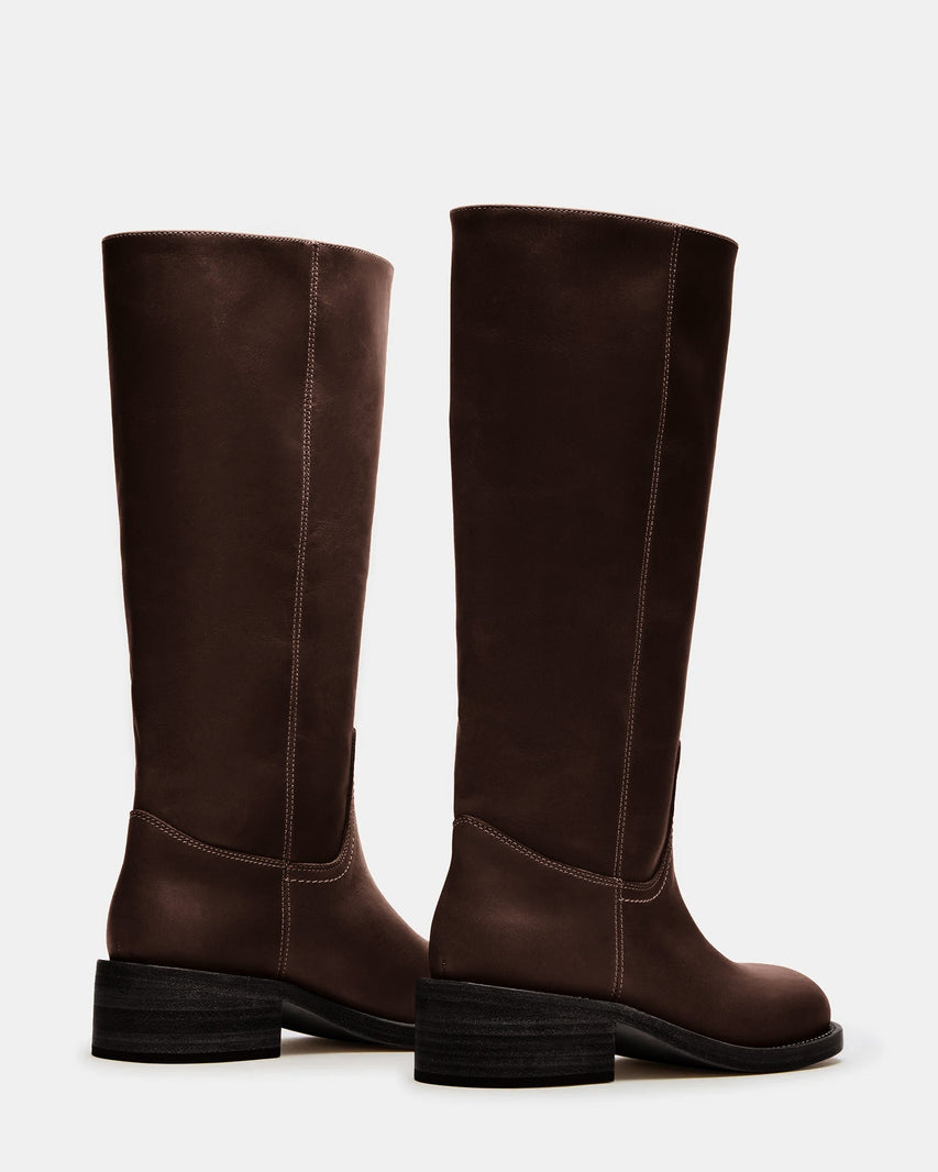 RIGGSS-W WIDE CALF BROWN LEATHER - Women's Shoes - Steve Madden Canada