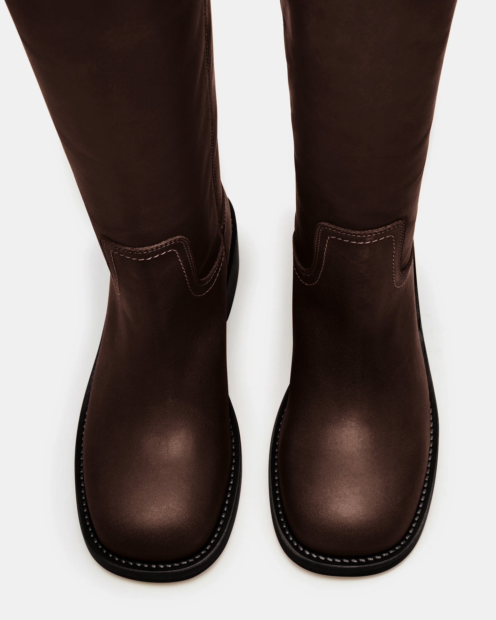 RIGGSS-W WIDE CALF BROWN LEATHER - Women's Shoes - Steve Madden Canada
