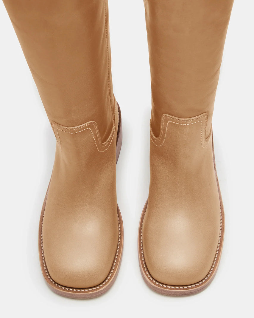 RIGGSS-W WIDE CALF TAN LEATHER - Women's Shoes - Steve Madden Canada