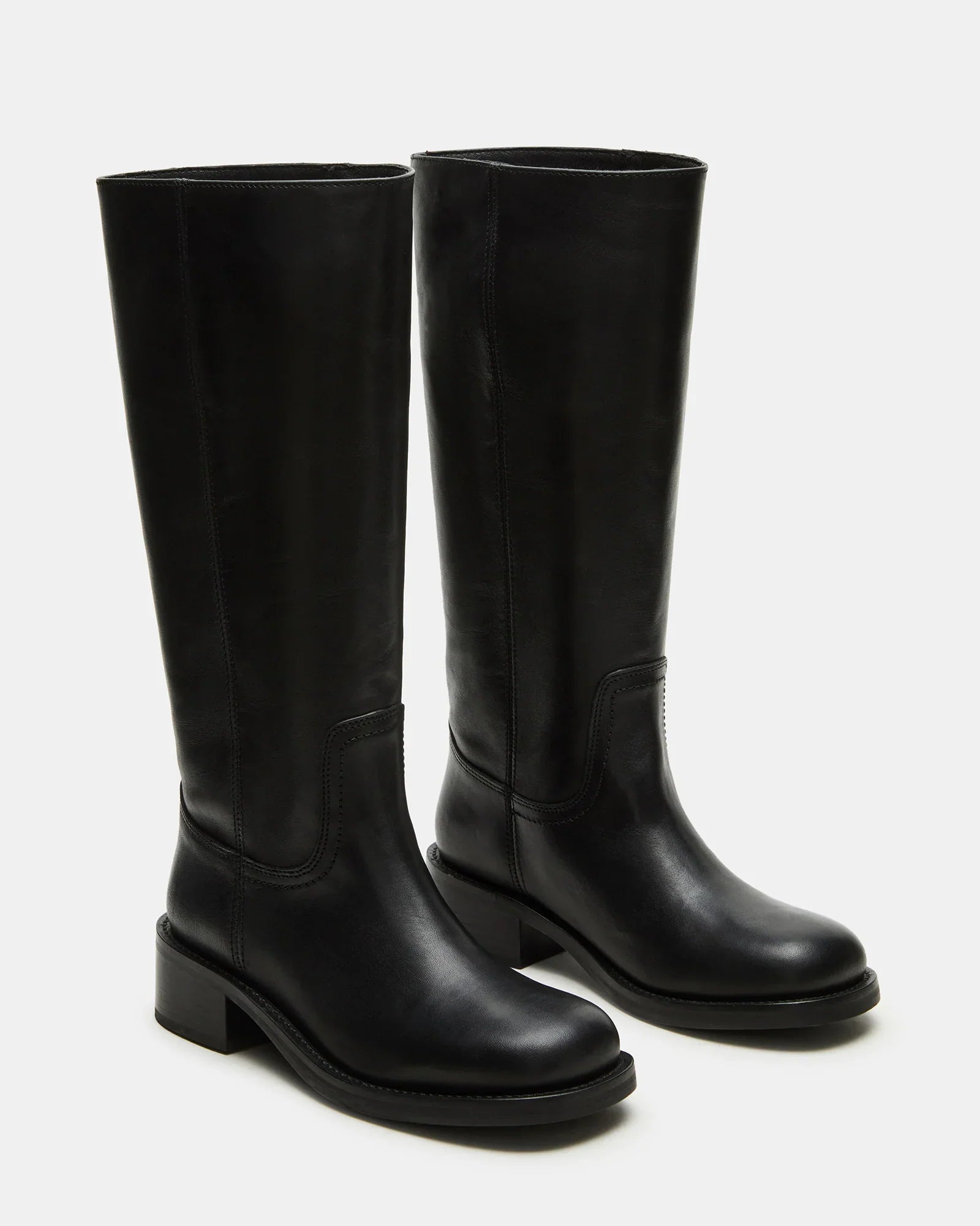 RIGGSS-W WIDE CALF BLACK LEATHER - Women's Shoes - Steve Madden Canada
