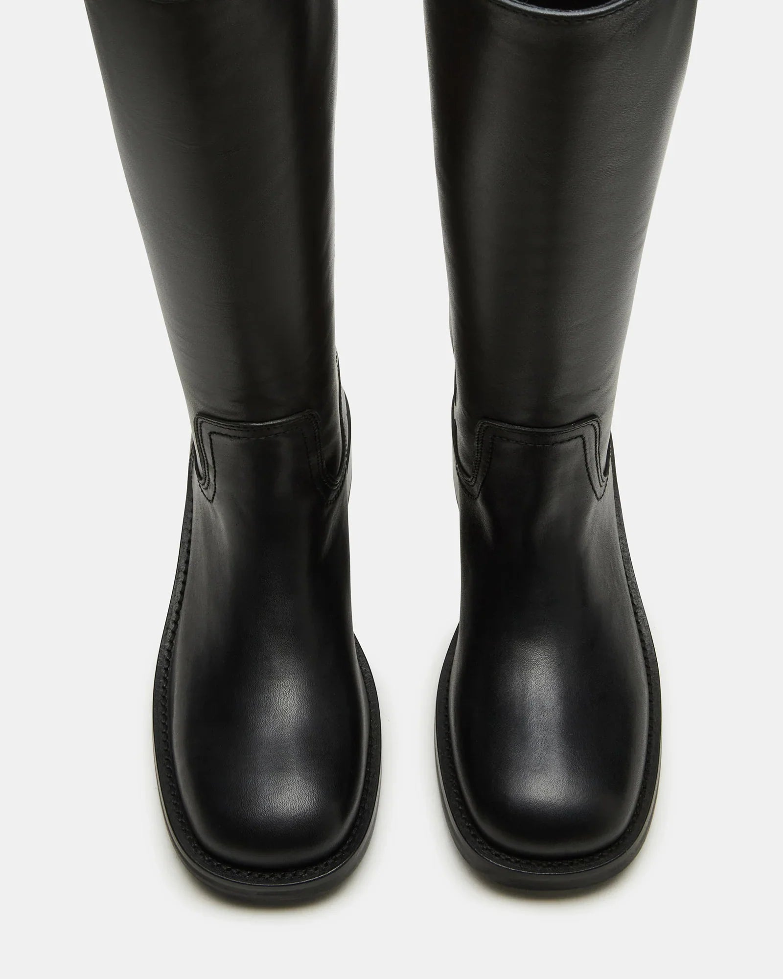 RIGGSS-W WIDE CALF BLACK LEATHER - Women's Shoes - Steve Madden Canada