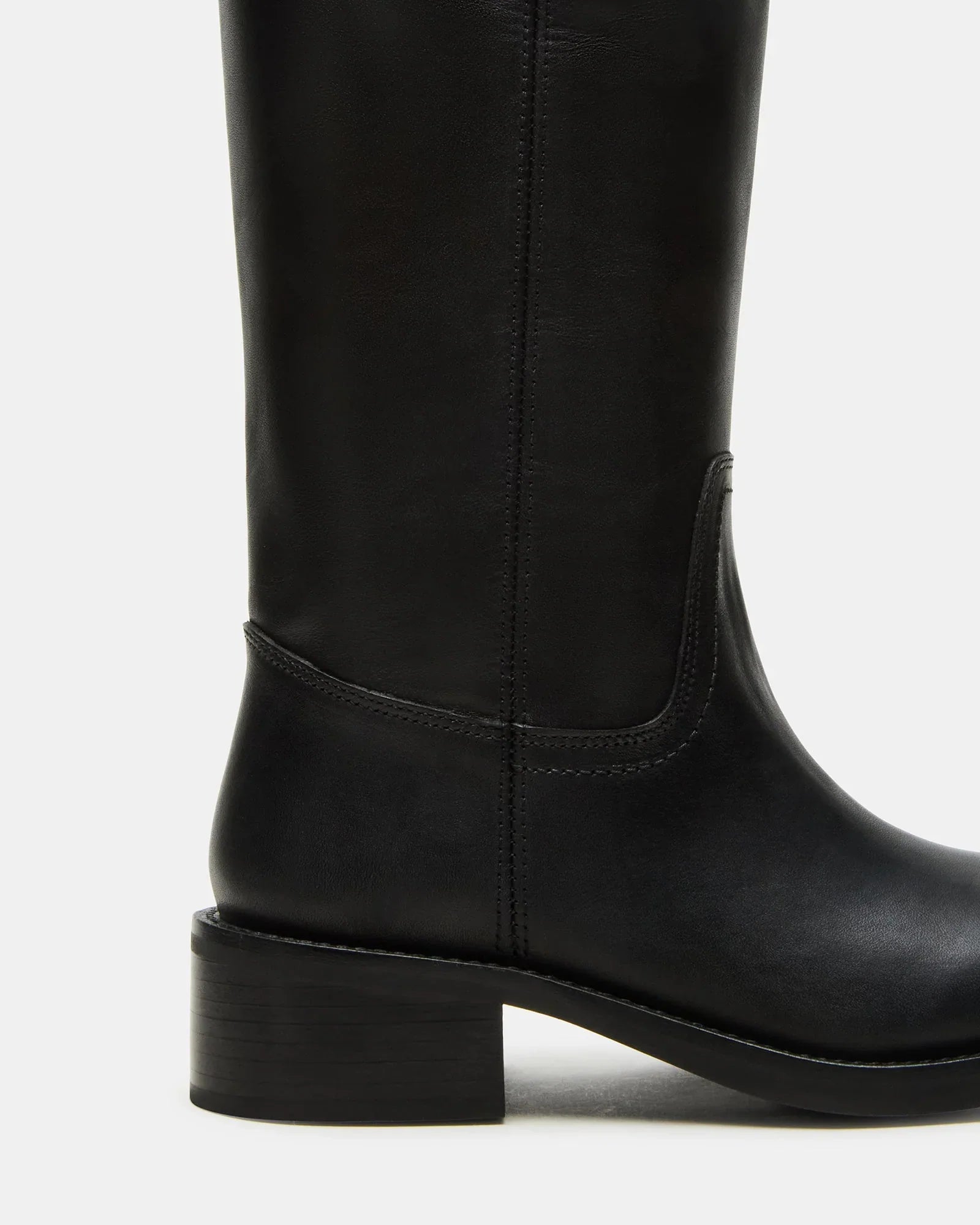 RIGGSS-W WIDE CALF BLACK LEATHER - Women's Shoes - Steve Madden Canada