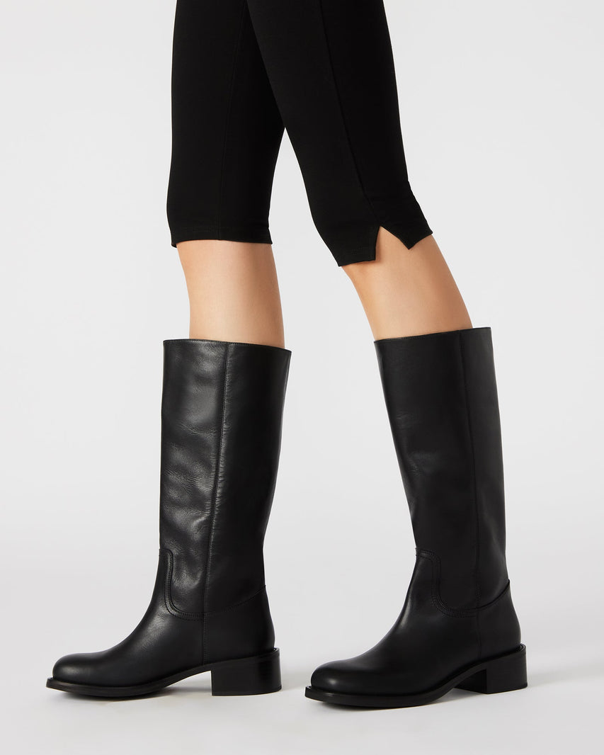 RIGGSS BLACK LEATHER - Women's Shoes - Steve Madden Canada