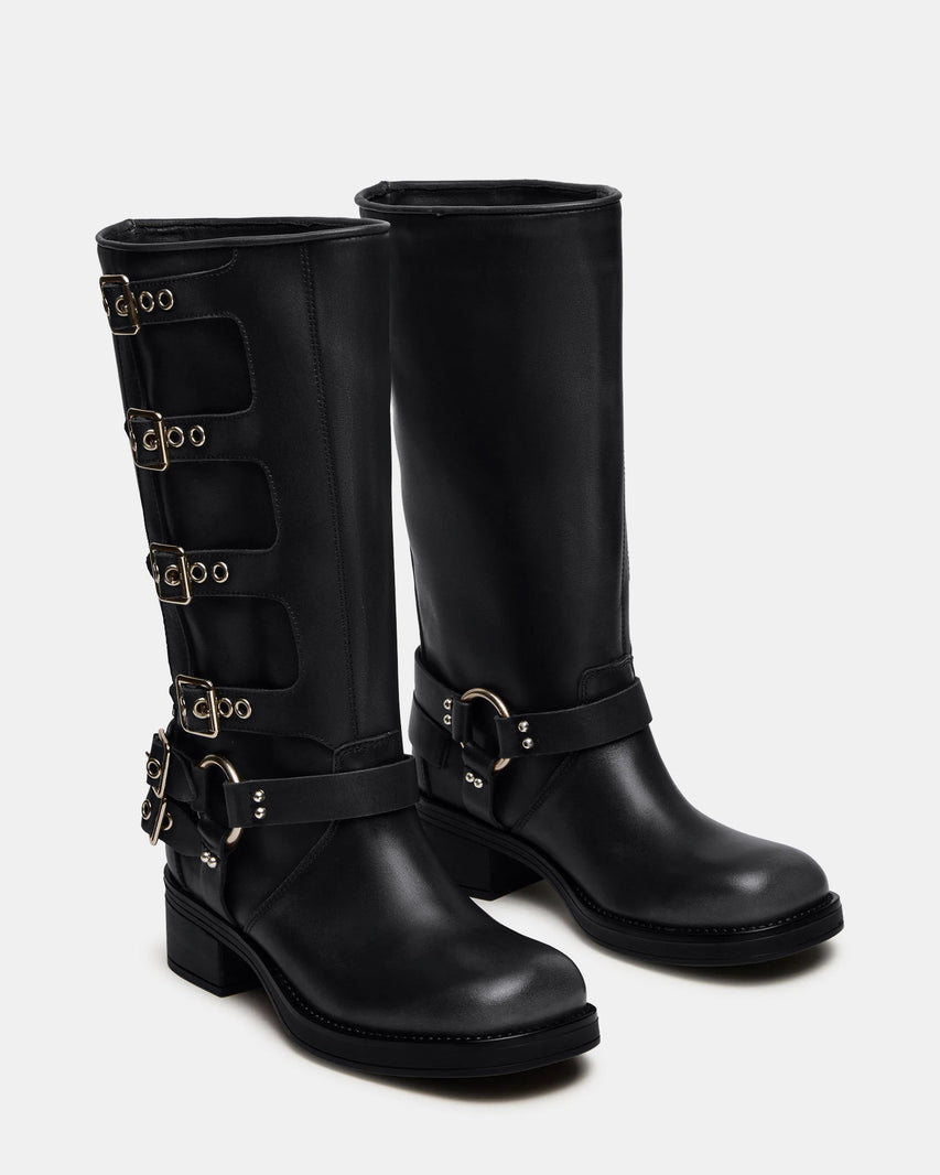 ROCKYY-W WIDE CALF BLACK LEATHER - Women's Shoes - Steve Madden Canada