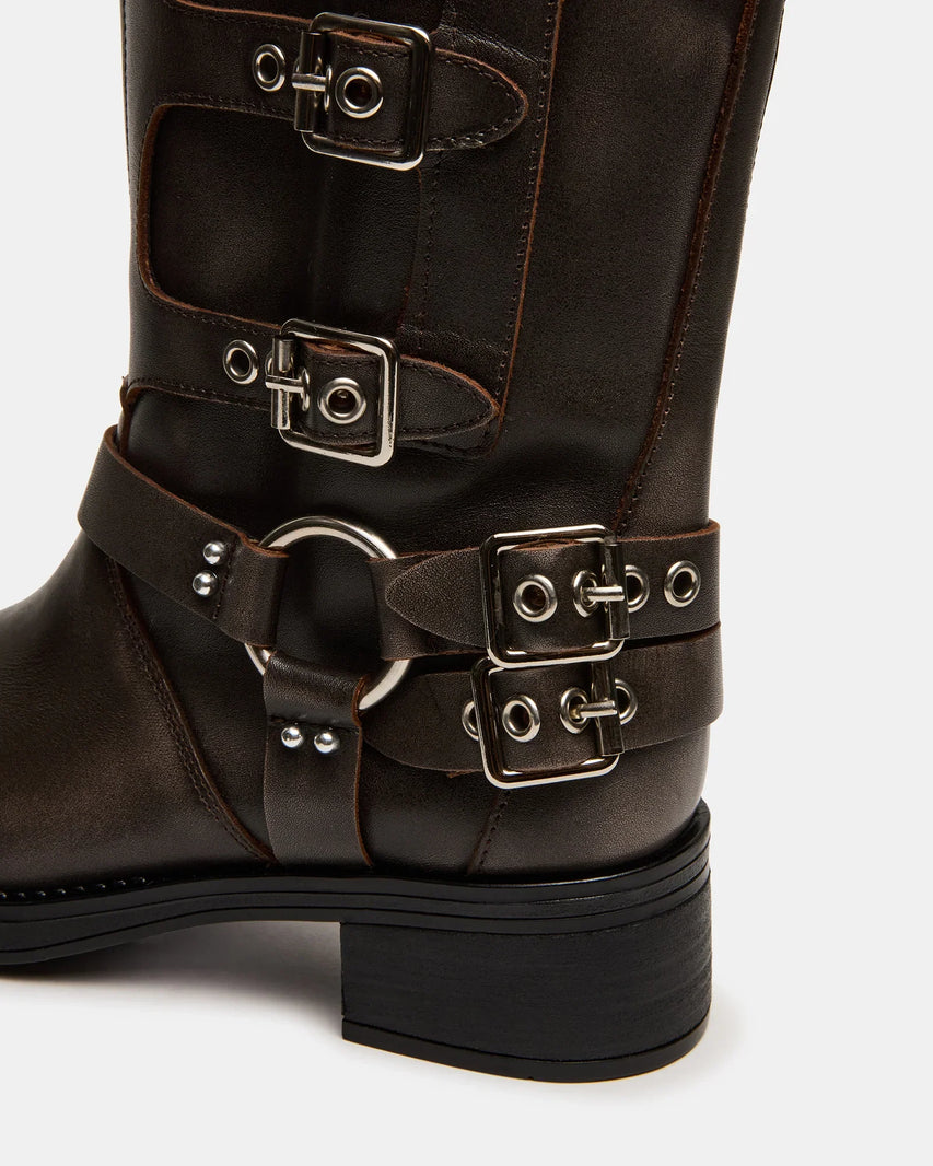 ROCKYY-W WIDE CALF BROWN LEATHER - Women's Shoes - Steve Madden Canada