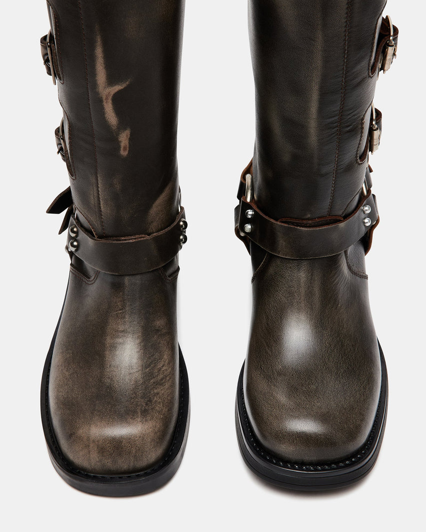 ROCKYY BROWN LEATHER - Women's Shoes - Steve Madden Canada