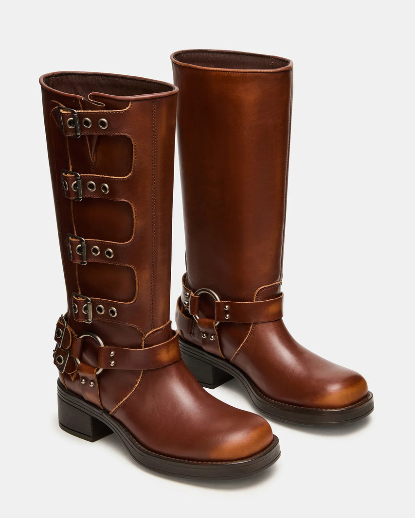 ROCKYY COGNAC LEATHER - Women's Shoes - Steve Madden Canada