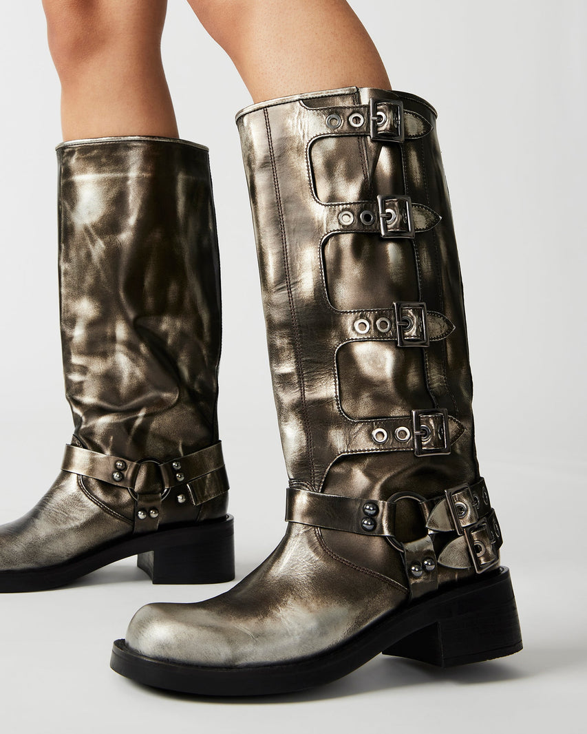 ROCKYY SILVER LEATHER - Women's Shoes - Steve Madden Canada