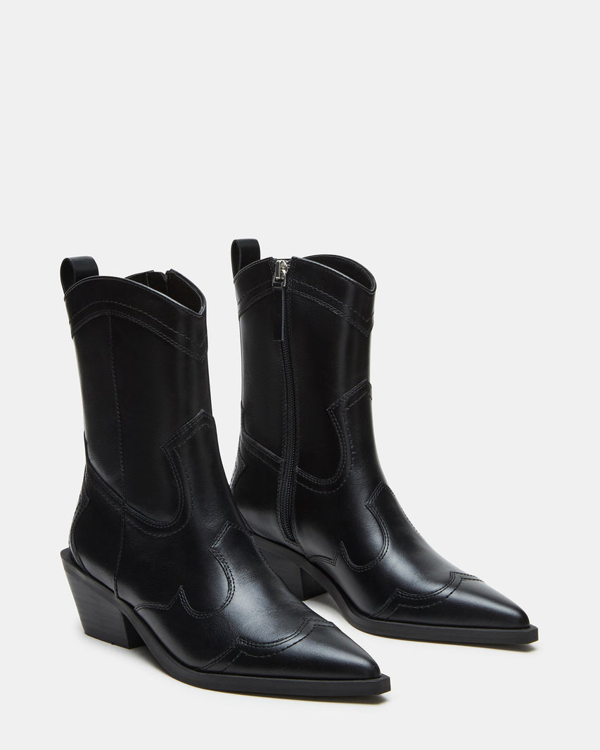SHAYNE BLACK LEATHER - Women's Shoes - Steve Madden Canada