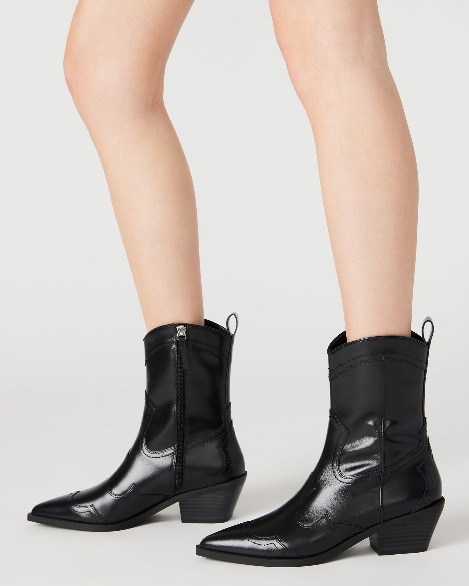 SHAYNE BLACK LEATHER - Women's Shoes - Steve Madden Canada