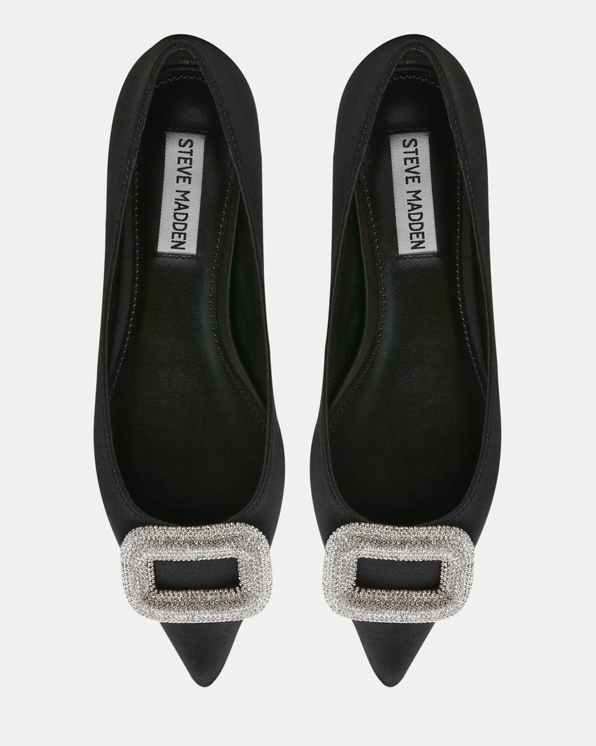 TINK BLACK SATIN - Women's Shoes - Steve Madden Canada