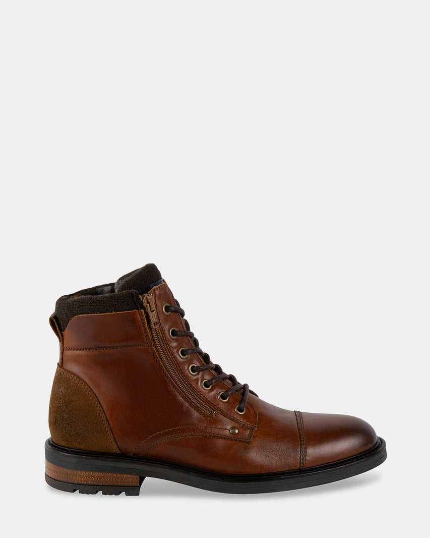 USKO COGNAC LEATHER - Men's Shoes - Steve Madden Canada