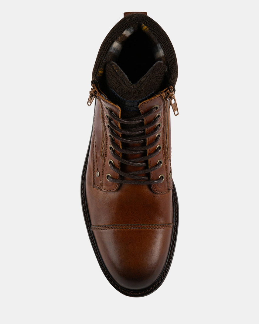 USKO COGNAC LEATHER - Men's Shoes - Steve Madden Canada