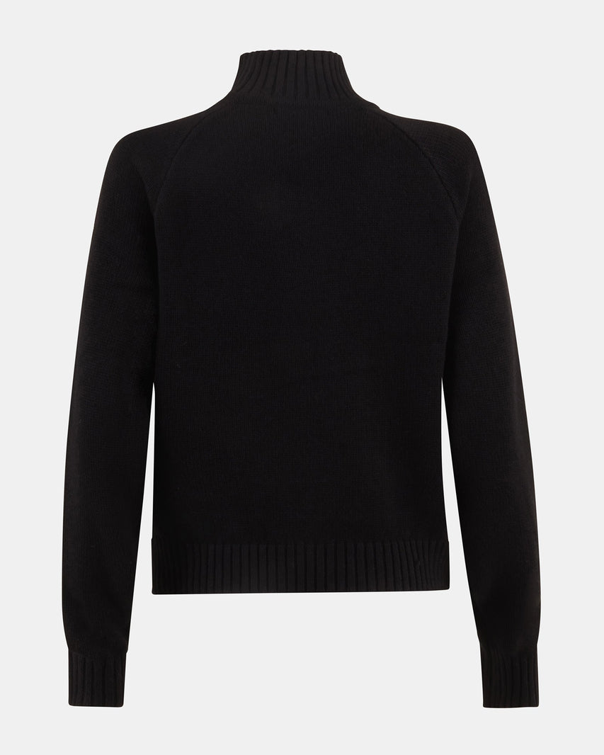 ALLY QUARTER ZIP SWEATER BLACK - Clothing - Steve Madden Canada