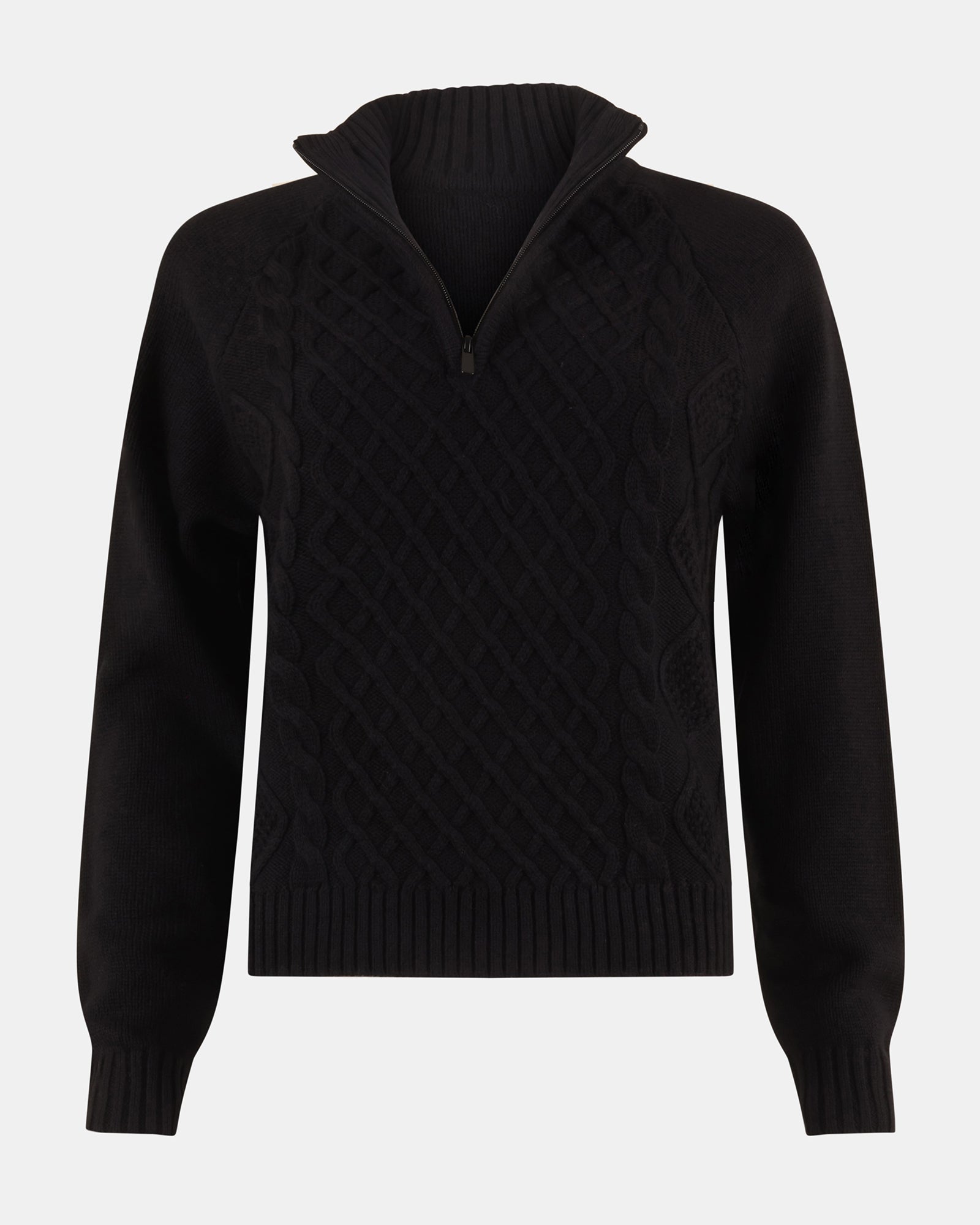 ALLY QUARTER ZIP SWEATER BLACK - Clothing - Steve Madden Canada