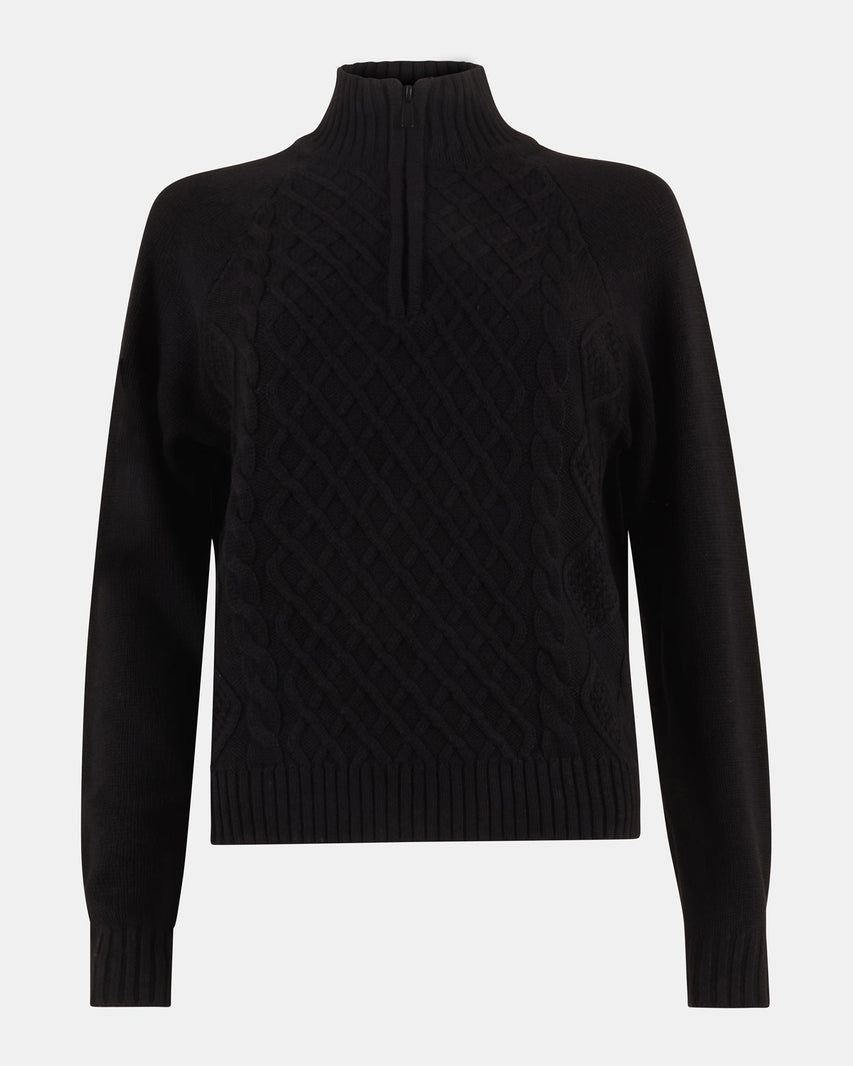 ALLY QUARTER ZIP SWEATER BLACK - Clothing - Steve Madden Canada