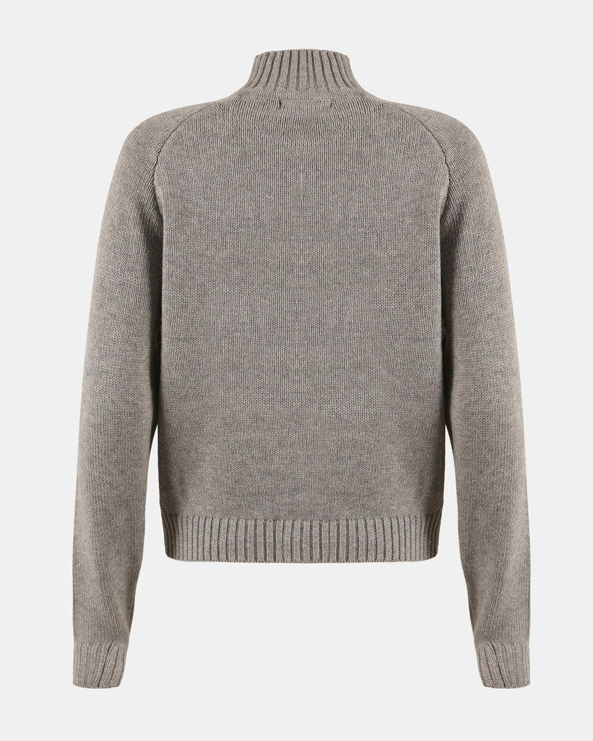 ALLY QUARTER ZIP SWEATER GREY - Clothing - Steve Madden Canada