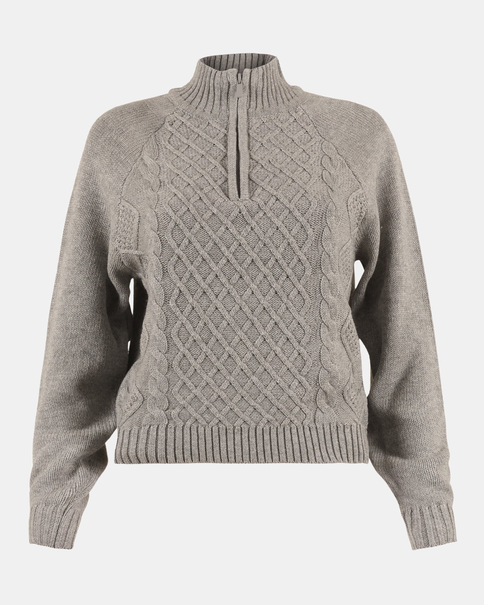 ALLY QUARTER ZIP SWEATER GREY - Clothing - Steve Madden Canada
