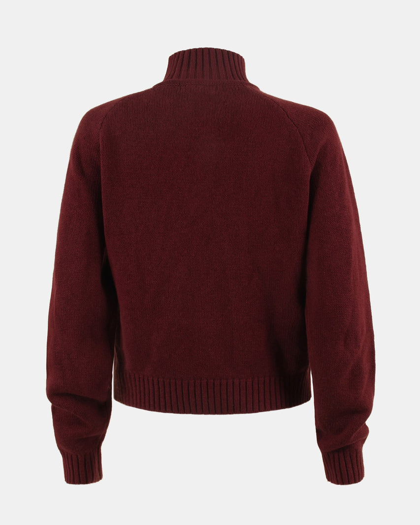 ALLY QUARTER ZIP SWEATER WINE - Clothing - Steve Madden Canada