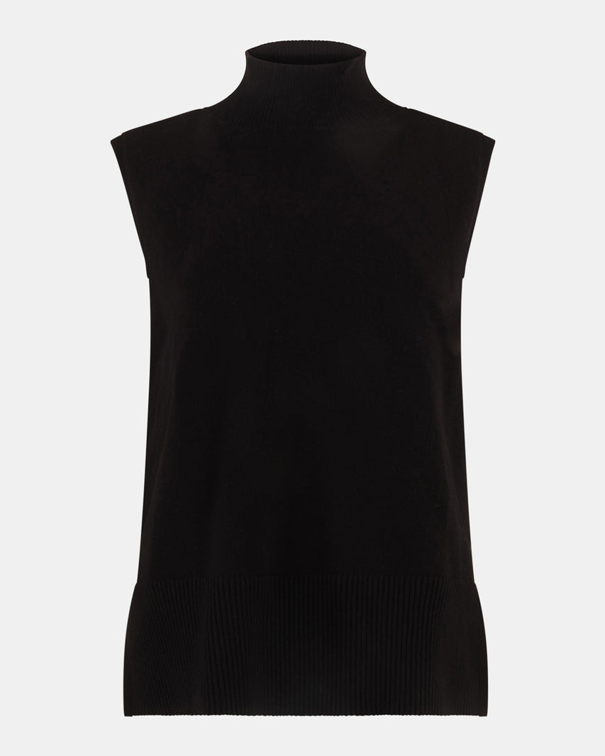 NATHALIE MOCK NECK TOP BLACK - Clothing - Steve Madden Canada