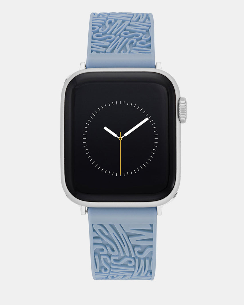 Apple Watch® RUBBER LOGO BAND 42/44/45MM BLUE - Jewelry - Steve Madden Canada