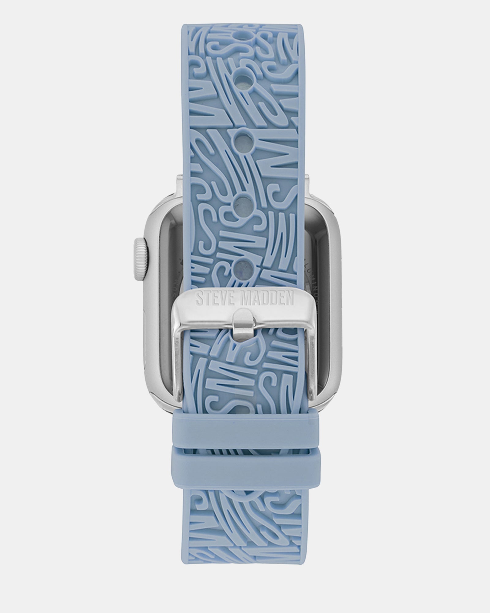 Apple Watch® RUBBER LOGO BAND 42/44/45MM BLUE - Jewelry - Steve Madden Canada