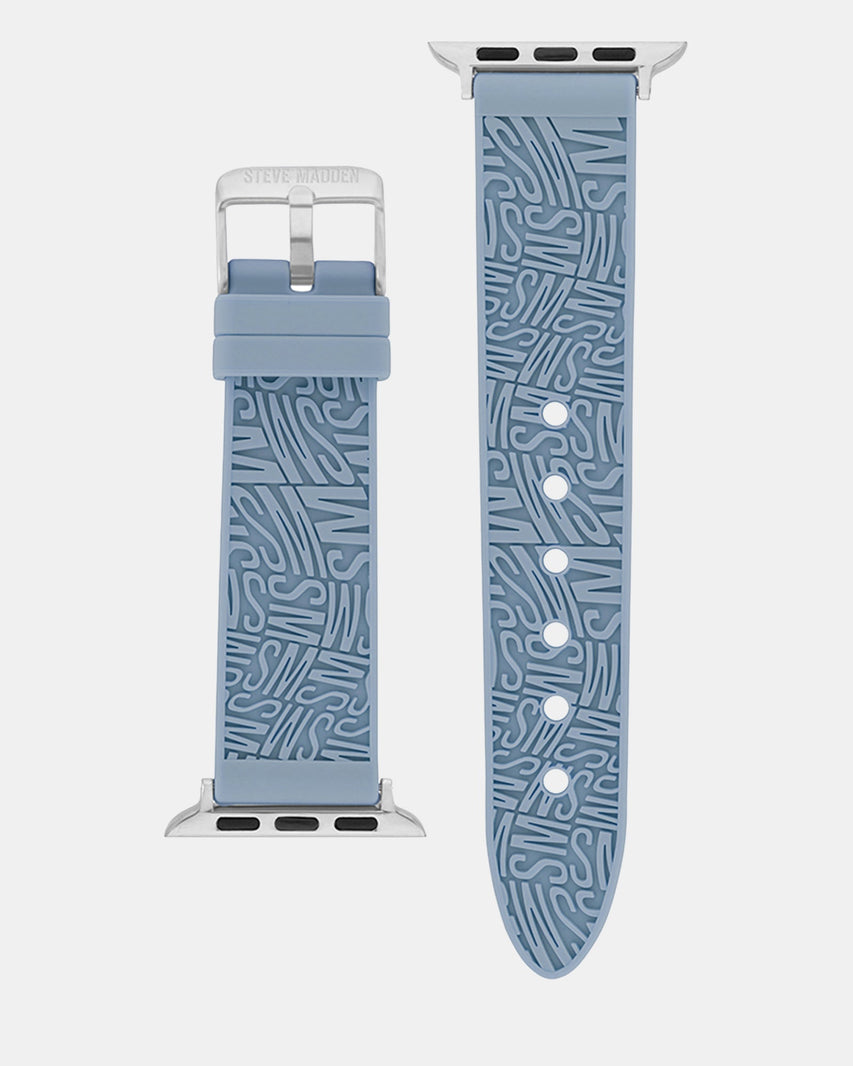 Apple Watch® RUBBER LOGO BAND 42/44/45MM BLUE - Jewelry - Steve Madden Canada