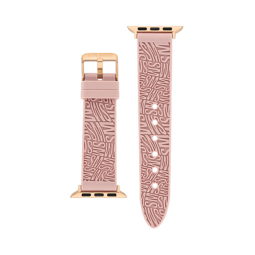 Apple Watch® RUBBER LOGO BAND 42/44/45MM PINK - Jewelry - Steve Madden Canada