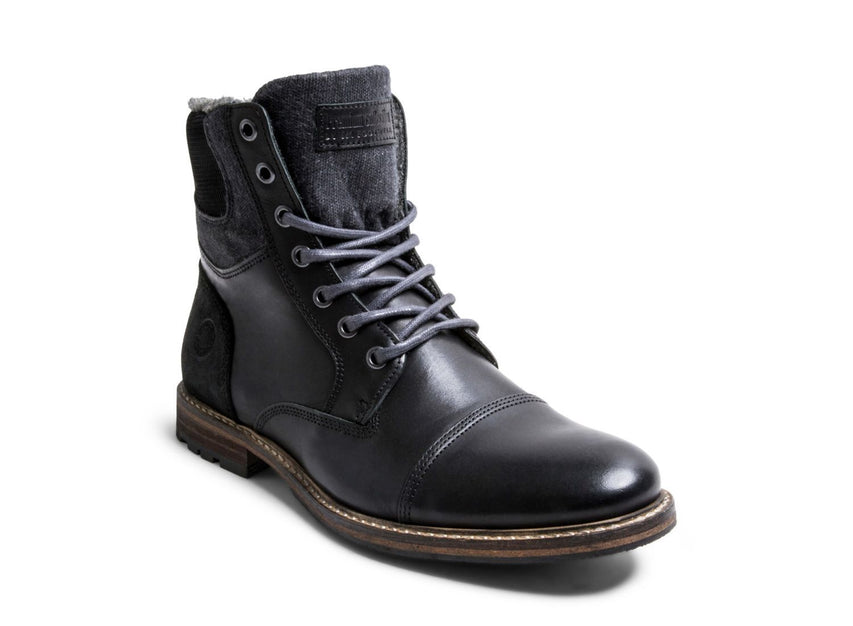 BARRIKF BLACK LEATHER - Shoes - Steve Madden Canada