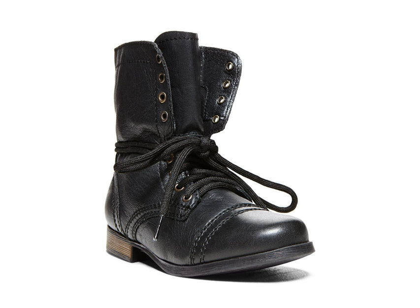 JTROOPA BLACK LEATHER - Shoes - Steve Madden Canada