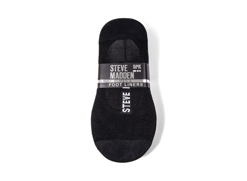 5PK MEN ALL BLACK FOOTIES BLACK - Accessories - Steve Madden Canada